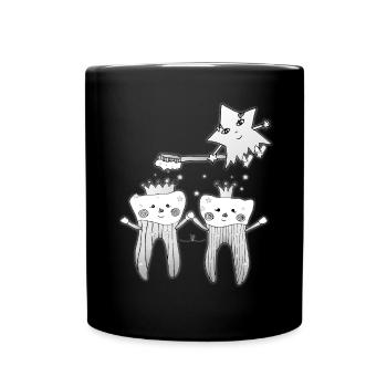 Gesunde Zähne - Tasse einfarbig - Schwarz - Vorne