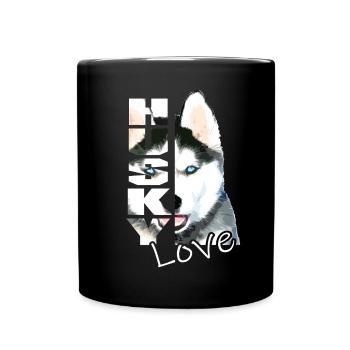 Husky Love - Tasse einfarbig - Schwarz - Vorne