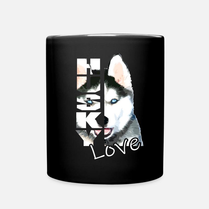 Husky Love - Tasse einfarbig - Schwarz