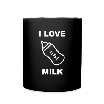 bouteille de lait - Mug uni - noir - Devant