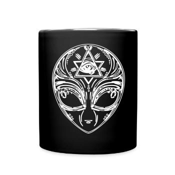 Visage Alien Visage Alien Psychédélique 3ème Oeil - Mug uni - noir - Devant