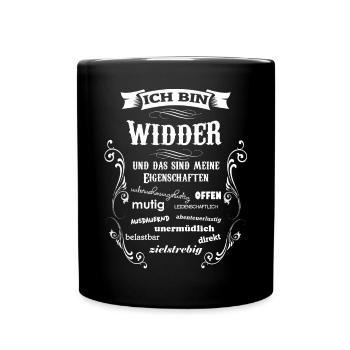 WIDDER - STERNZEICHEN - Tasse einfarbig - Schwarz - Vorne