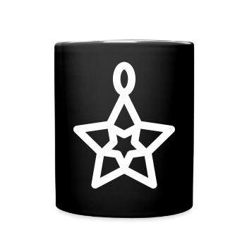 Christmas tree ornaments, star, xmas star - Full Colour Mug - black - Front