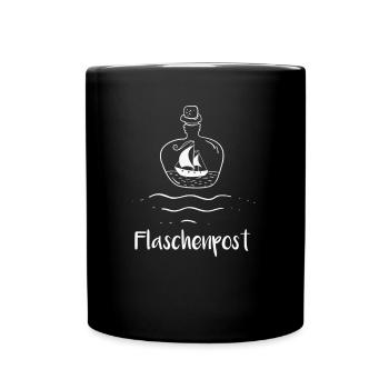 Flaschenpost Maritim Nordsee Ostsee Geschenk - Tasse einfarbig - Schwarz - Vorne