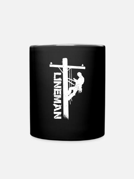 Lineman-Shirt - Tasse einfarbig - Schwarz