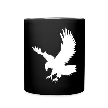 An eagle chasing its prey - Full Colour Mug - black - Front