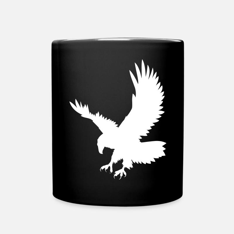 An eagle chasing its prey - Full Colour Mug - black