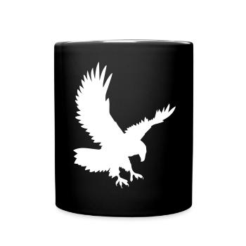 Adler bei der Attacke - Tasse einfarbig - Schwarz - Vorne