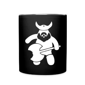 Wikinger mit großer Axt - Tasse einfarbig - Schwarz - Vorne