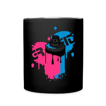 graffiti bombe aérosol - Mug uni - noir - Devant