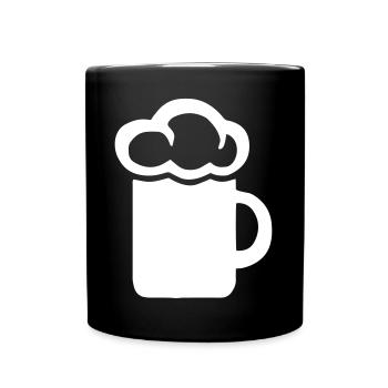 Bier - Bierkrug - Bier Symbol - Tasse einfarbig - Schwarz - Vorne