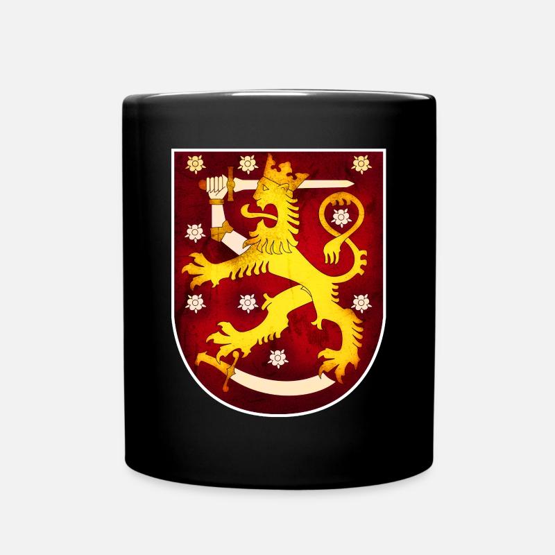 Löwe Finnland Wappen - Tasse einfarbig - Schwarz