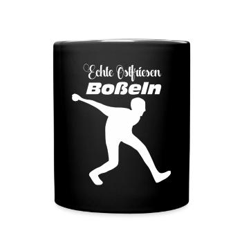 Echte Ostfriesen boßeln - Boßelgeschenk - Sport - Tasse einfarbig - Schwarz - Vorne