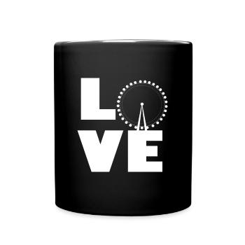 Riesenrad Freizeitpark Liebe Karussell Kirmes - Tasse einfarbig - Schwarz - Vorne