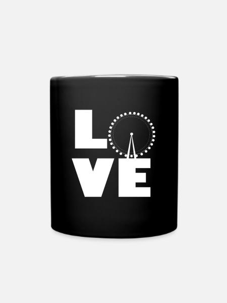 Riesenrad Freizeitpark Liebe Karussell Kirmes - Tasse einfarbig - Schwarz