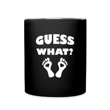 Guess What Pregnancy Announcement For Women Mom - Full Colour Mug - black - Front