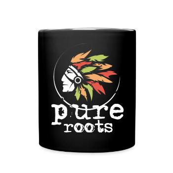 Native American Colorful Feathers Chief Roots Icon - Full Colour Mug - black - Front