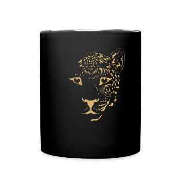 Leopard Cat Zoo Safari Africa Nature Predator - Full Colour Mug - black - Front