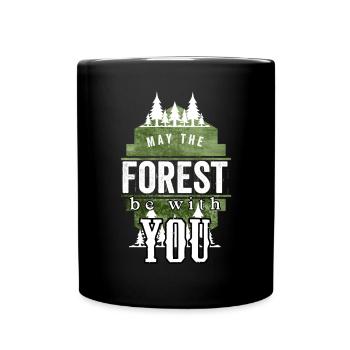 Baum Zelten Survival Wald Outdoor Wandern - Tasse einfarbig - Schwarz - Vorne