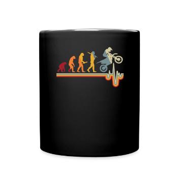 Motocross Evolution Coeur battement de moto cadeau - Mug uni - noir - Devant