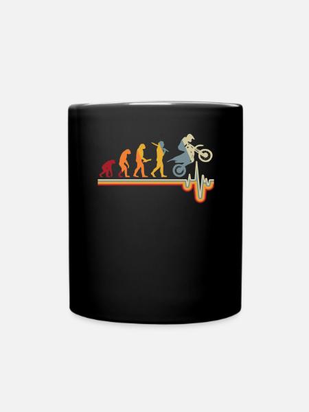 Motocross Evolution Coeur battement de moto cadeau - Mug uni - noir