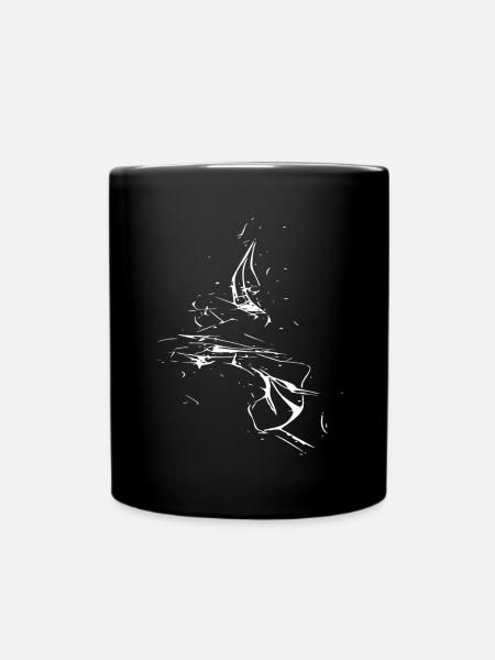 Strudel - Linie / weiß - Tasse einfarbig - Schwarz