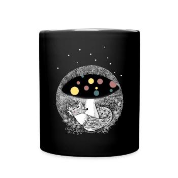 Niedlicher Fuchs Illustration - Tasse einfarbig - Schwarz - Vorne
