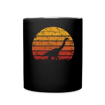 Brachiosaurus dinosaur vintage dinosaur gift - Full Colour Mug - black - Front