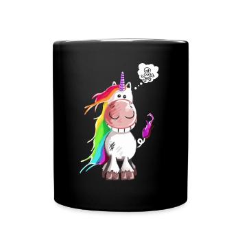 Licorne de crâne - Licornes - Bande dessinée - Mug uni - noir - Devant