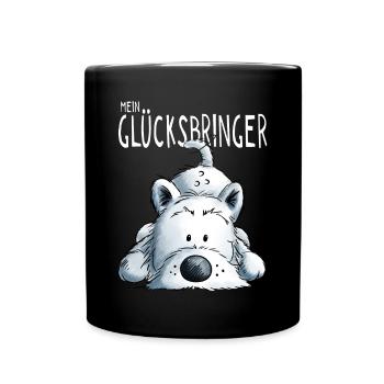 Mein Glücksbringer - Westie - Terrier - Hund - Tasse einfarbig - Schwarz - Vorne