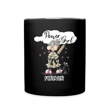 Power Girl - Tasse einfarbig - Schwarz - Vorne