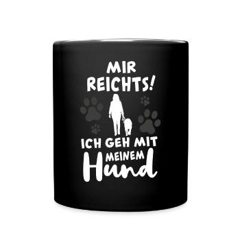 Hund Hundeliebe Hundeliebhaber geschenk frauchen - Tasse einfarbig - Schwarz - Vorne