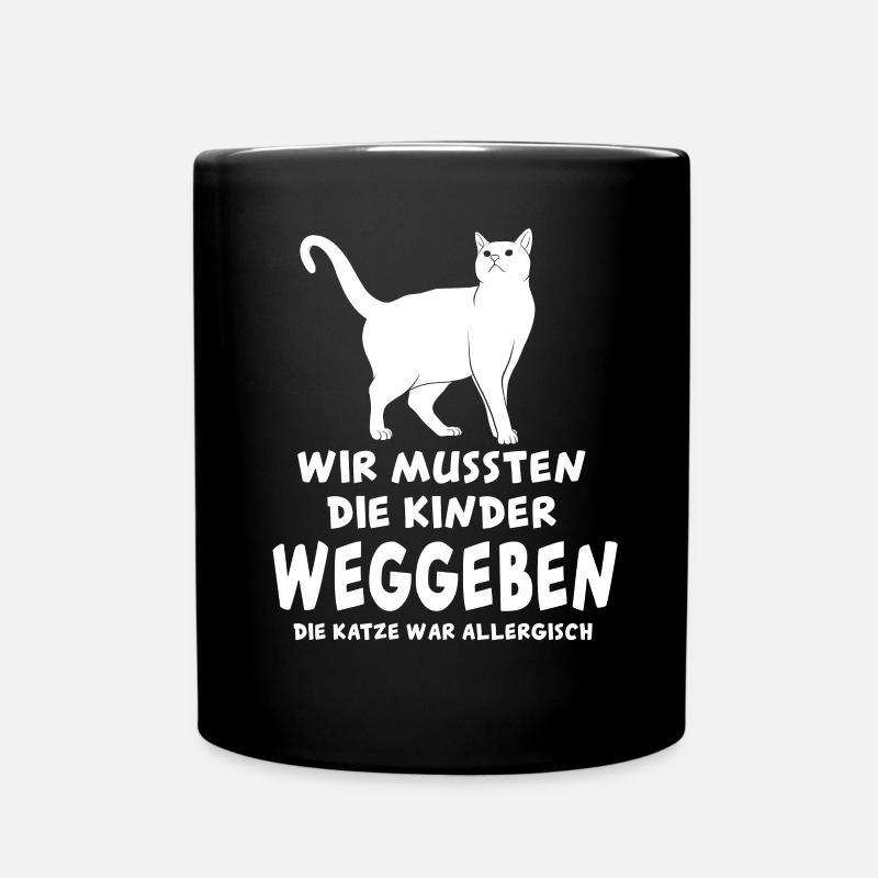 Katze lustig - Tasse einfarbig - Schwarz