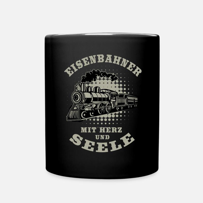 Eisenbahn Modellbahn Eisenbahner Zugführer - Tasse einfarbig - Schwarz
