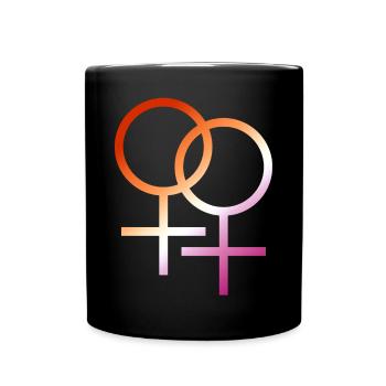 Bunter T-Shirt Entwurf des lgbt lesbischen Symbols - Tasse einfarbig - Schwarz - Vorne