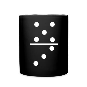 Dominostein lustiges Domino - Tasse einfarbig - Schwarz - Vorne