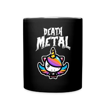 Einhorn Death Metal Rock Unicorn - Tasse einfarbig - Schwarz - Vorne