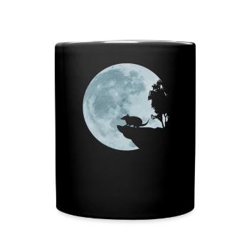 Armadillo in the Full Moon Pangolin Funny Gift - Full Colour Mug - black - Front