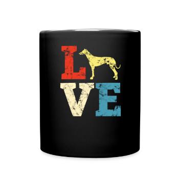 Lévrier LOVE Whippet Greyhound Vintage Cadeau - Mug uni - noir - Devant