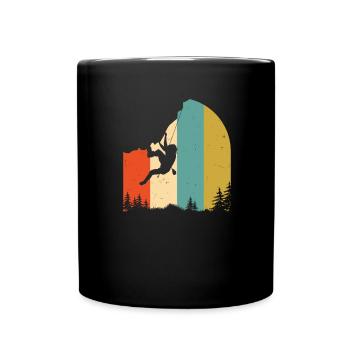 Fels Klettern Vintage Bergsteiger Alpen Geschenk - Tasse einfarbig - Schwarz - Vorne