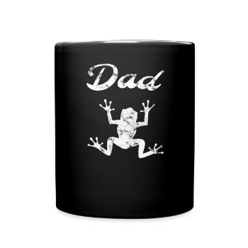 Frosch Papa Terraristik Frog Dad Frösche Geschenk - Tasse einfarbig - Schwarz - Vorne
