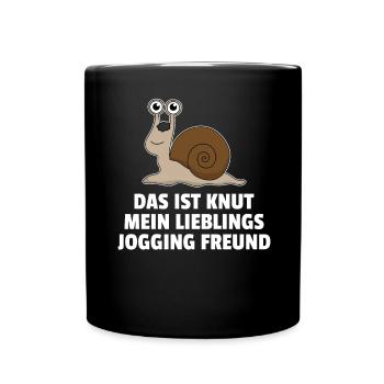 Schnecke Lieblings Jogging Freund Laufen Geschenk - Tasse einfarbig - Schwarz - Vorne