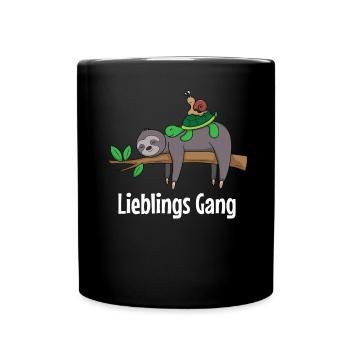Faultier Schildkröte Schnecke Lieblings Gang Gift - Tasse einfarbig - Schwarz - Vorne
