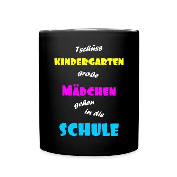 Einschulung Maedchen - Tasse einfarbig - Schwarz - Vorne