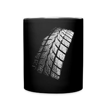 Reifenprofil Spurdesign - Tasse einfarbig - Schwarz - Vorne