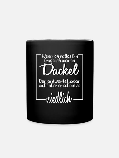 Dackel niedlich Hund Geschenk - Tasse einfarbig - Schwarz