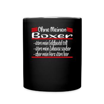 Boxer, Deutscher Boxer Hund Geschenk - Tasse einfarbig - Schwarz - Vorne