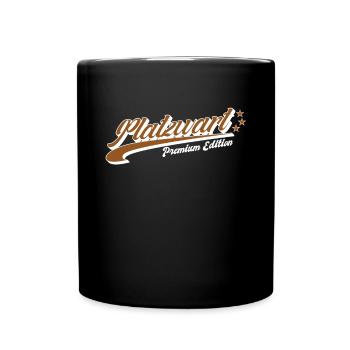 Platzwart Retro Schriftzug - Tasse einfarbig - Schwarz - Vorne