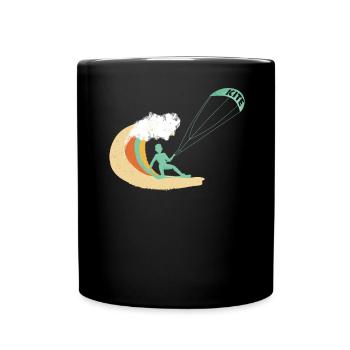Kite kiting kitesurfing board kiter surfing gift - Full Colour Mug - black - Front