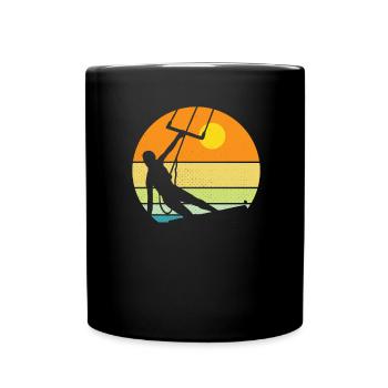 Kite kiting kitesurfing board kiter surfer gift - Full Colour Mug - black - Front